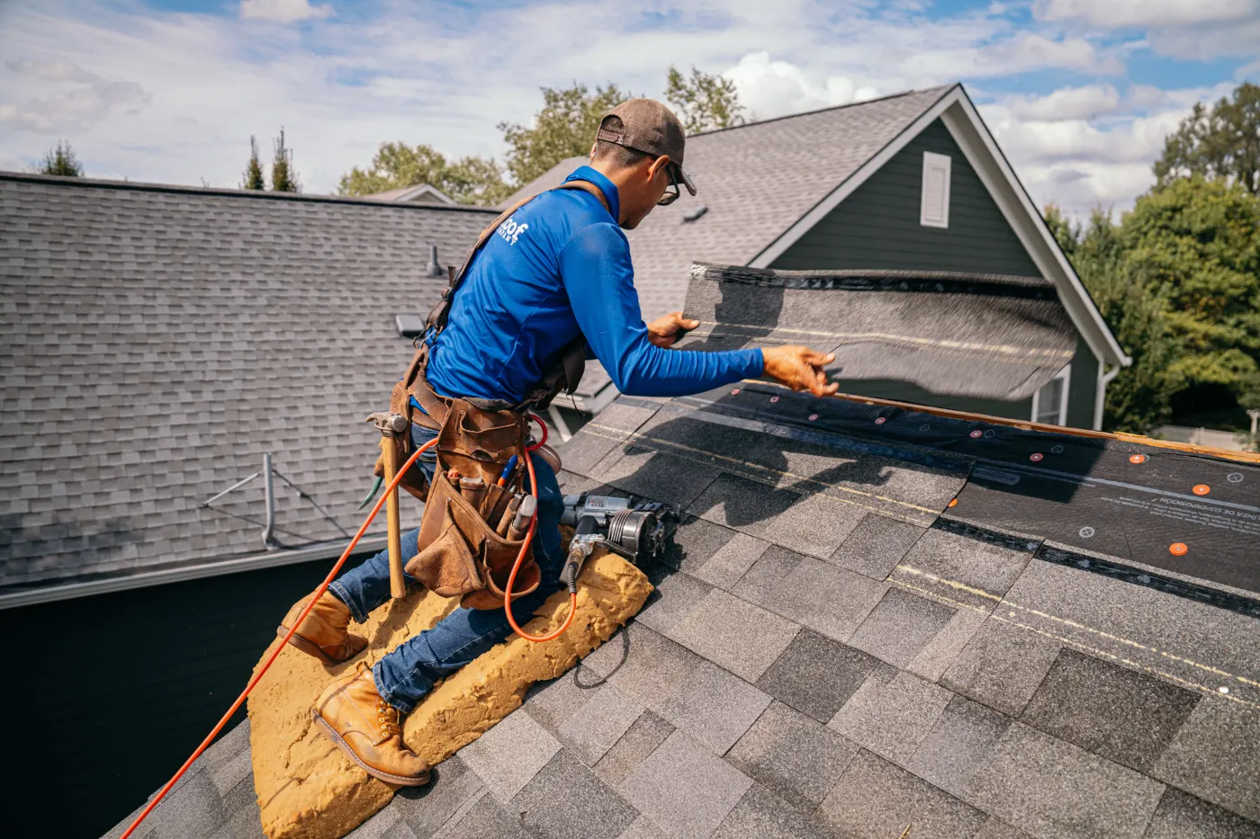 Tarping and dry-in on a The Hawthorns commercial roof